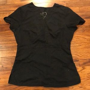 Healing hands black scrub top